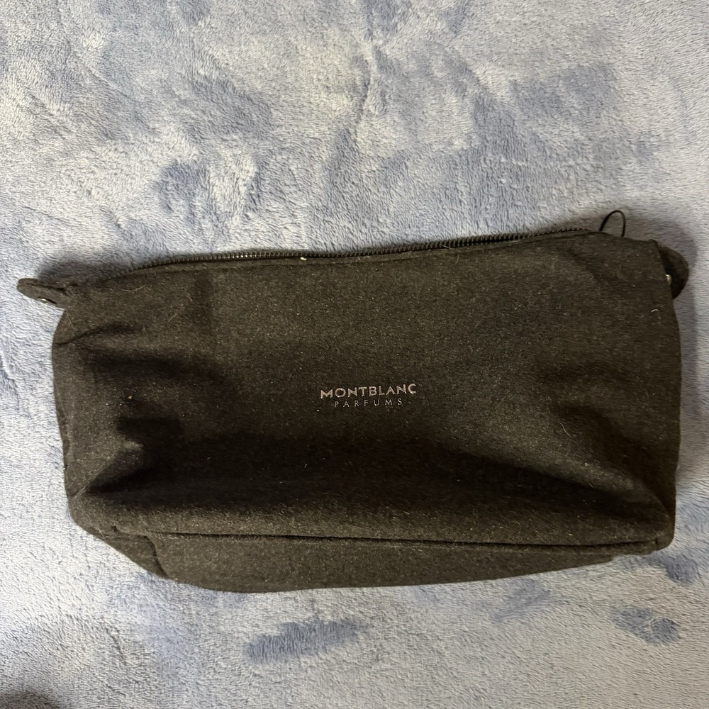 MONTBLANC Parfums WOOL Blend TOILETRY Pouch Expandable SHAVE Travel BAG Gray